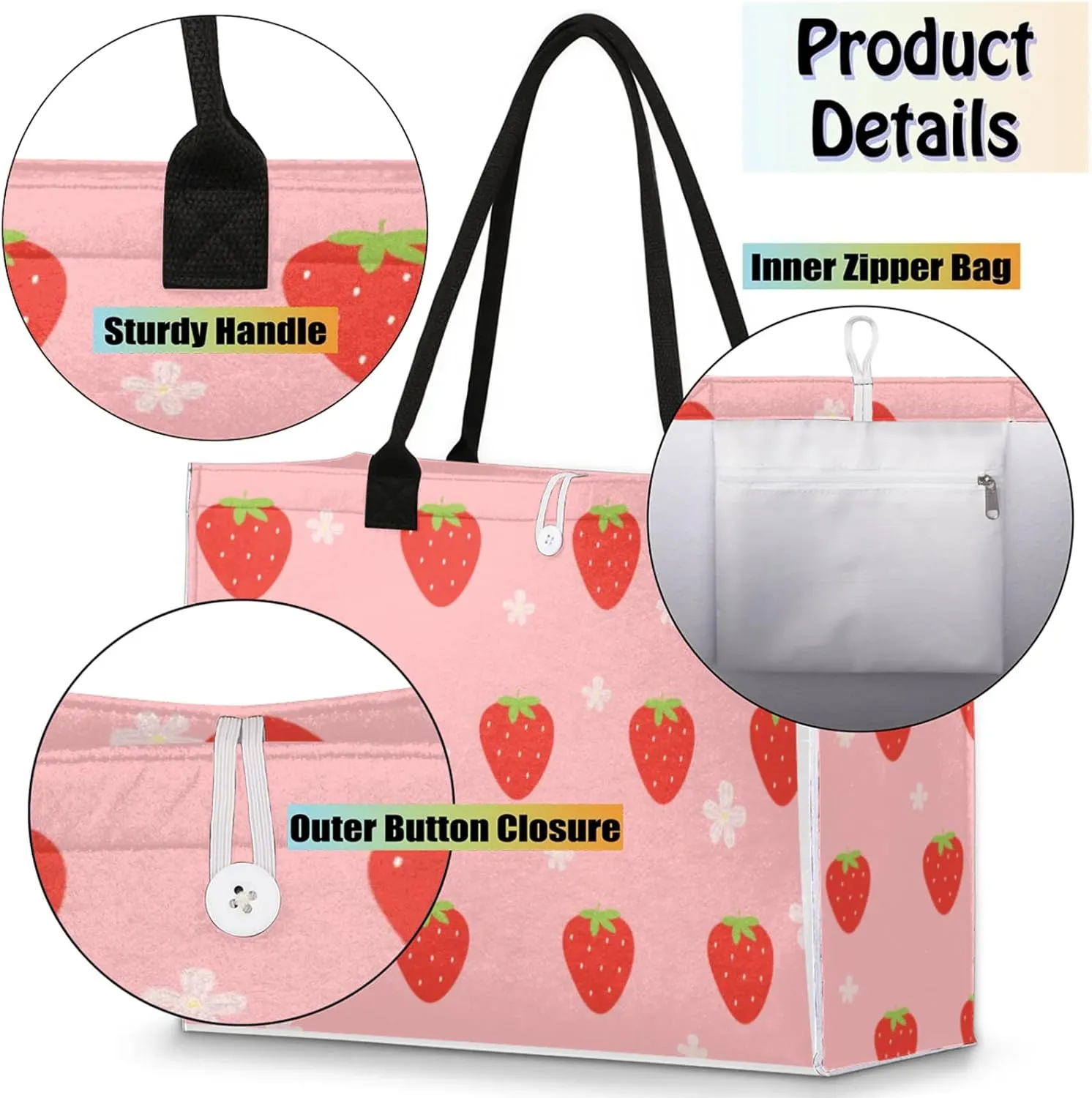 Tote Bag for Women Reusable Canvas Shoulder Bag