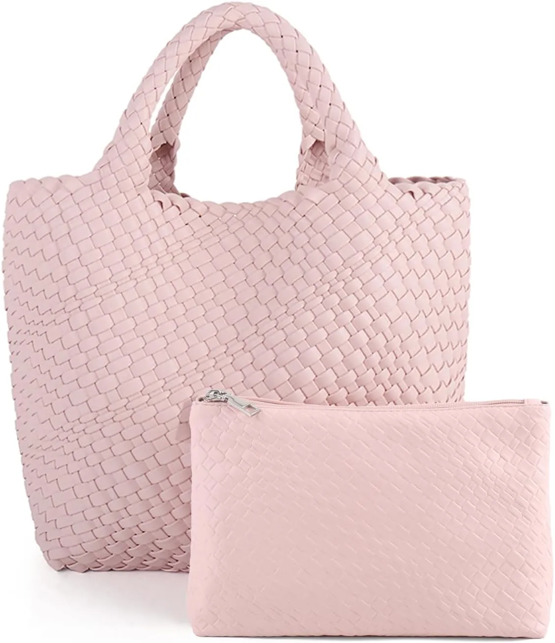 Tote Bag For Women Vegan Leather Handmade Woven Tote Bag Beach Bag Travel Handbag And Purse Top Handle Hobo Tote Bags