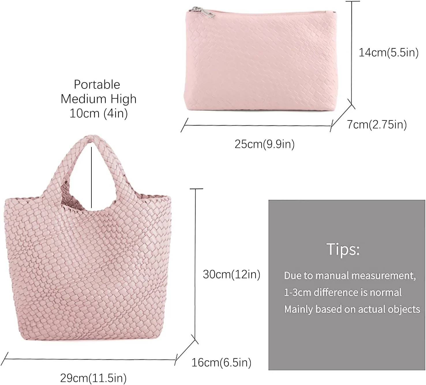 Tote Bag For Women Vegan Leather Handmade Woven Tote Bag Beach Bag Travel Handbag And Purse Top Handle Hobo Tote Bags