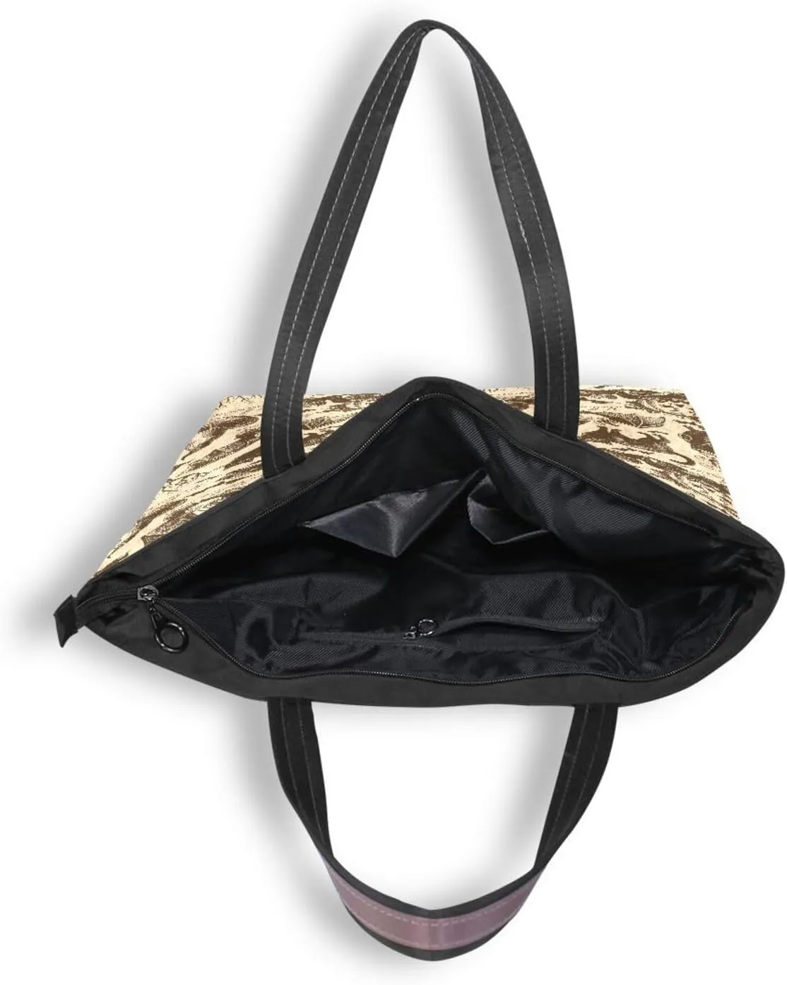 Tote Bag for Women with Zipper,Polyester Tote Purse Holiday Tote Bag Work Handbag Women Gift