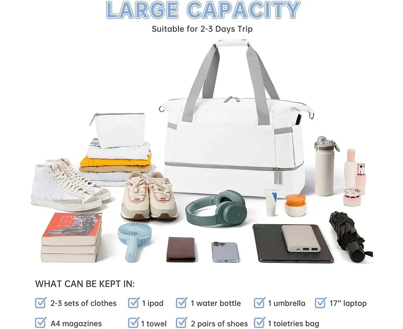 Travel Bag Duffel Bag Weekender Bag Overnight Bag Sport Bag Gym Bag
