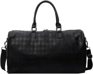 Travel Bag for Women Men PU Leather Fitness Bag Overnight Bag Large Capacity Sport Bag Business Trip Bag Weekends Bag