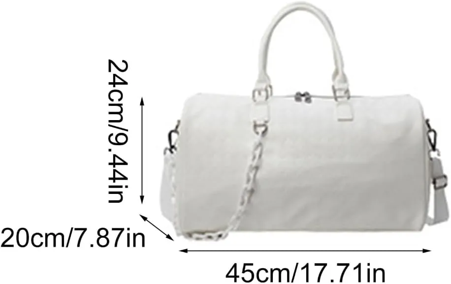 Travel Bag for Women Men PU Leather Fitness Bag Overnight Bag Large Capacity Sport Bag Business Trip Bag Weekends Bag