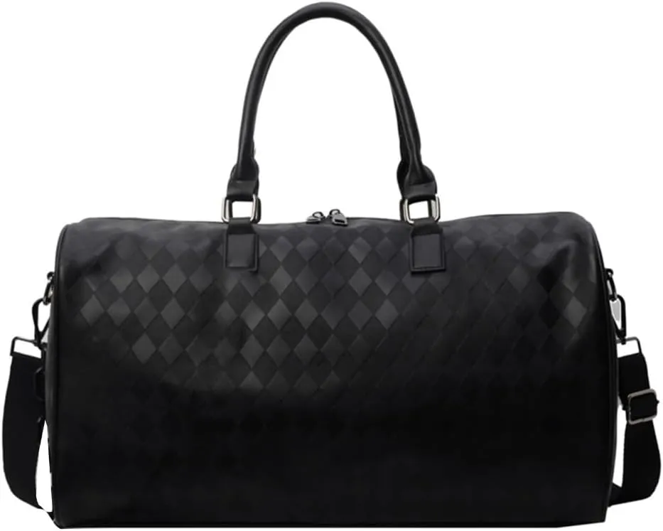 Travel Bag for Women Men PU Leather Fitness Bag Overnight Bag Large Capacity Sport Bag Business Trip Bag Weekends Bag