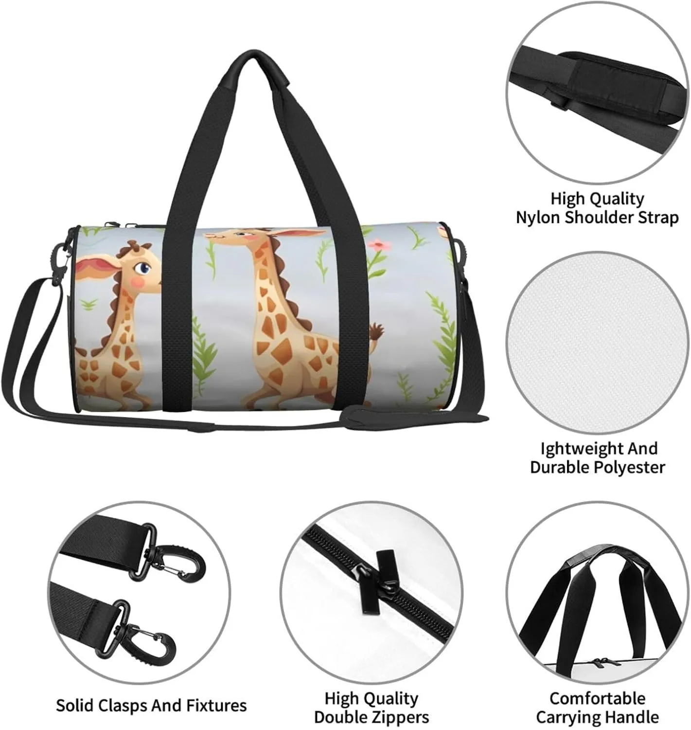 Travel Duffel Bag Cute Giraffe Weekender Overnight Bag For Men Women Large Capacity Sports Gym Bag Canvas Carry On Tote Bags For Travel Yoga