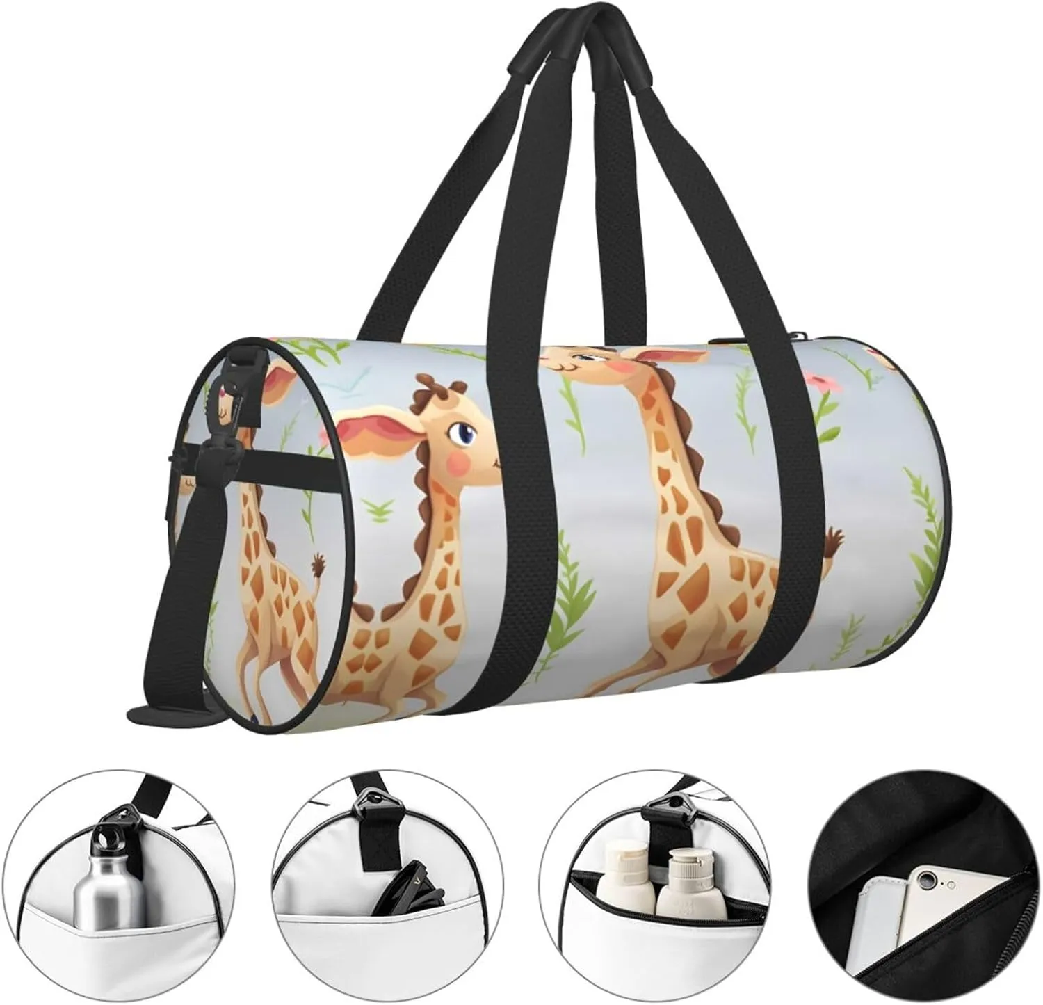 Travel Duffel Bag Cute Giraffe Weekender Overnight Bag For Men Women Large Capacity Sports Gym Bag Canvas Carry On Tote Bags For Travel Yoga