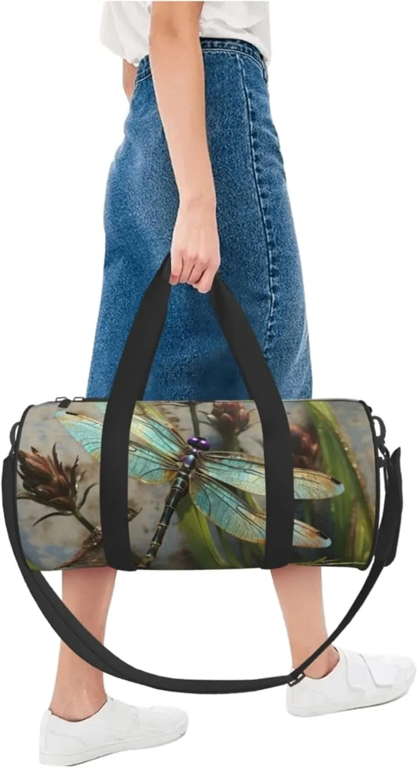 Travel Duffel Bag Dancing Dragonfly Weekender Overnight Bag For Men Women Large Capacity Sports Gym Bag Canvas Carry On Tote Bags For Travel Yoga