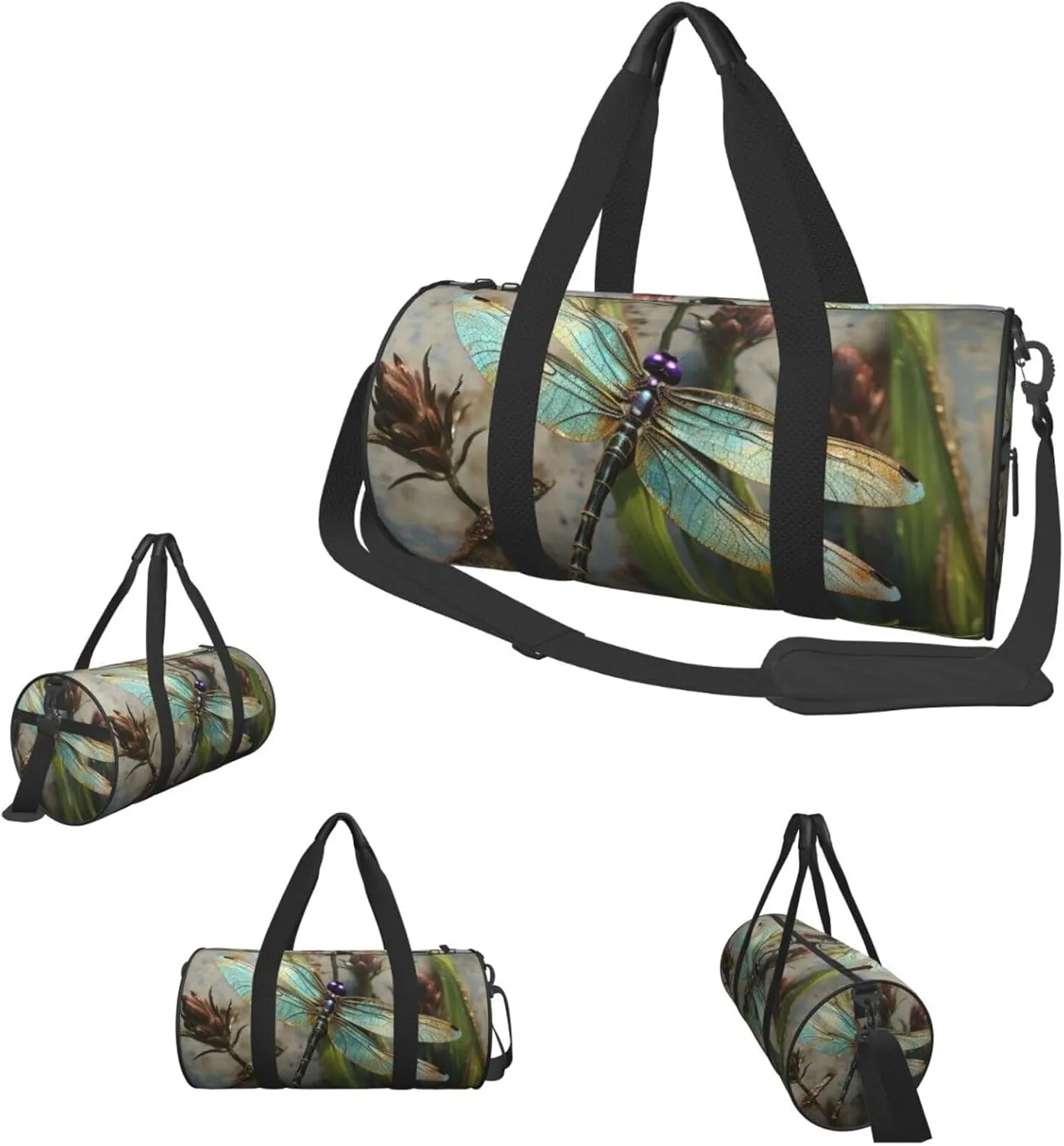 Travel Duffel Bag Dancing Dragonfly Weekender Overnight Bag For Men Women Large Capacity Sports Gym Bag Canvas Carry On Tote Bags For Travel Yoga