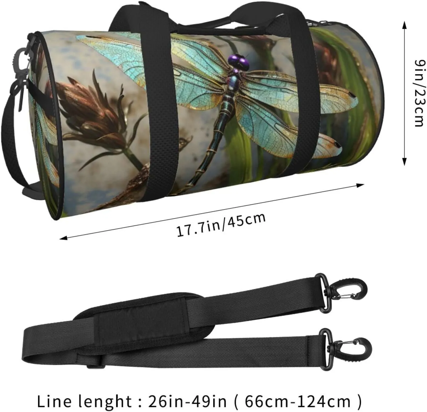 Travel Duffel Bag Dancing Dragonfly Weekender Overnight Bag For Men Women Large Capacity Sports Gym Bag Canvas Carry On Tote Bags For Travel Yoga