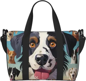 Travel Duffel Bag for Women Men Weekender Bags Sports Gym Bag the dog breed Travel Bag Carry on Overnight Bag Waterproof Luggage Bag with Shoulder Strap