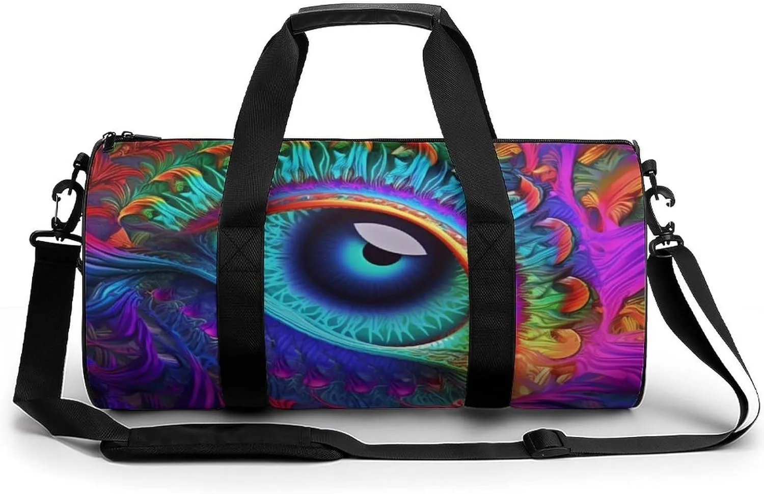 Travel Duffel Bag Weekender Bags for Men Women Large Capacity Overnight Bags Psychedelic Eyes Travel Sports Gym Bag Canvas Carry On Tote Bags for Travel Yoga