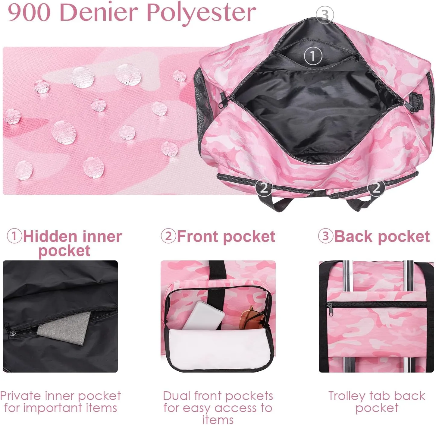 Travel Duffel Bags 65L,Gym Bag, Travel Bag, Duffle Bag Women, Foldable Overnight Weekender Bags for Women & Men with Adjustable Shoulder Strap