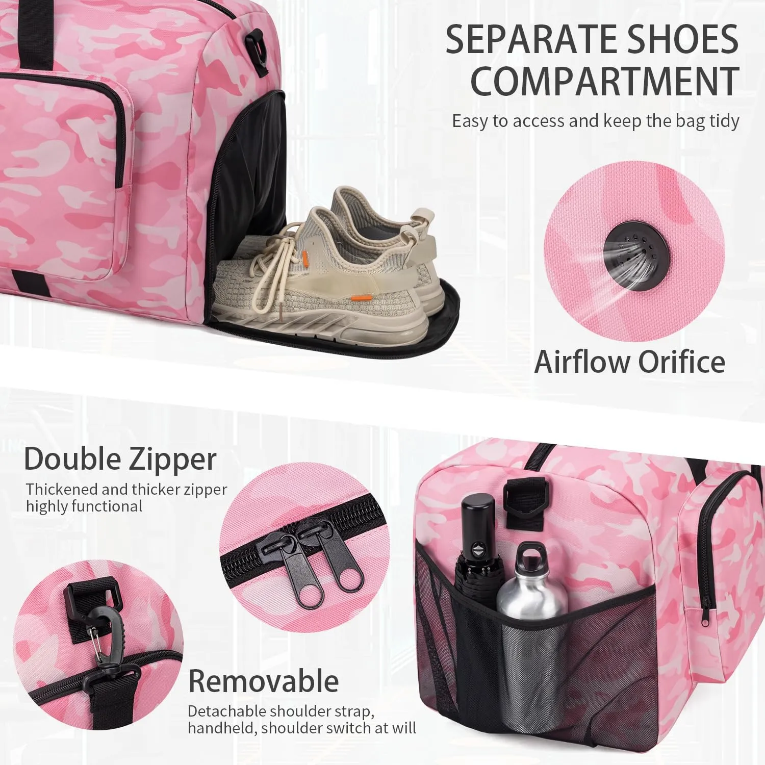 Travel Duffel Bags 65L,Gym Bag, Travel Bag, Duffle Bag Women, Foldable Overnight Weekender Bags for Women & Men with Adjustable Shoulder Strap