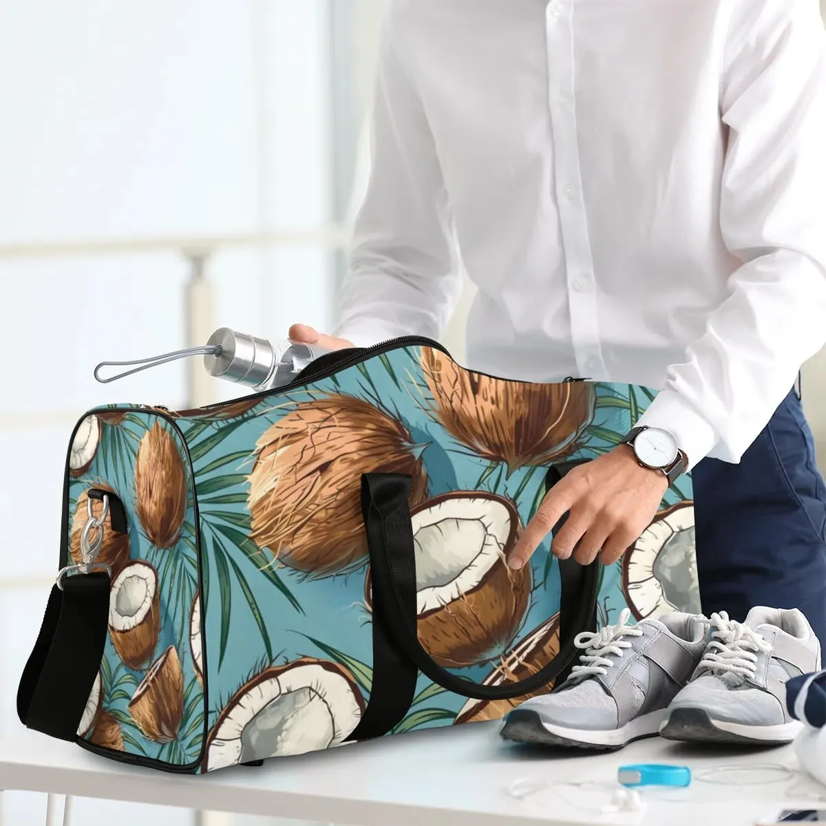Travel Duffle Bag Coconuts Gym Bags for Men Women Travel Duffel Bags with Adjustable Shoulder Strap Carry On Weekender Bag