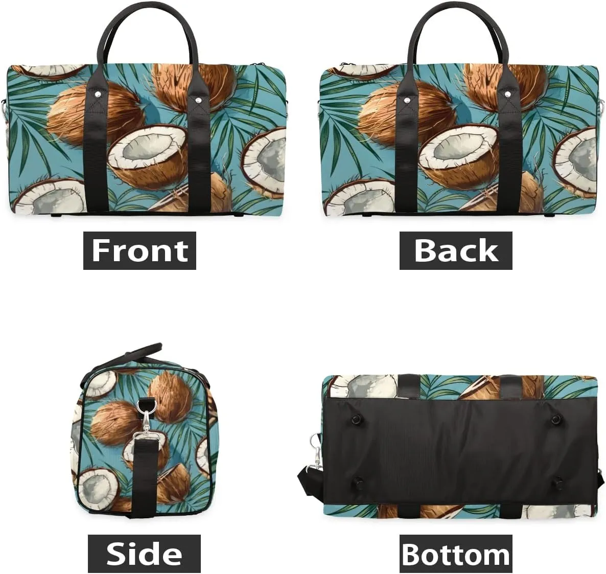 Travel Duffle Bag Coconuts Gym Bags for Men Women Travel Duffel Bags with Adjustable Shoulder Strap Carry On Weekender Bag