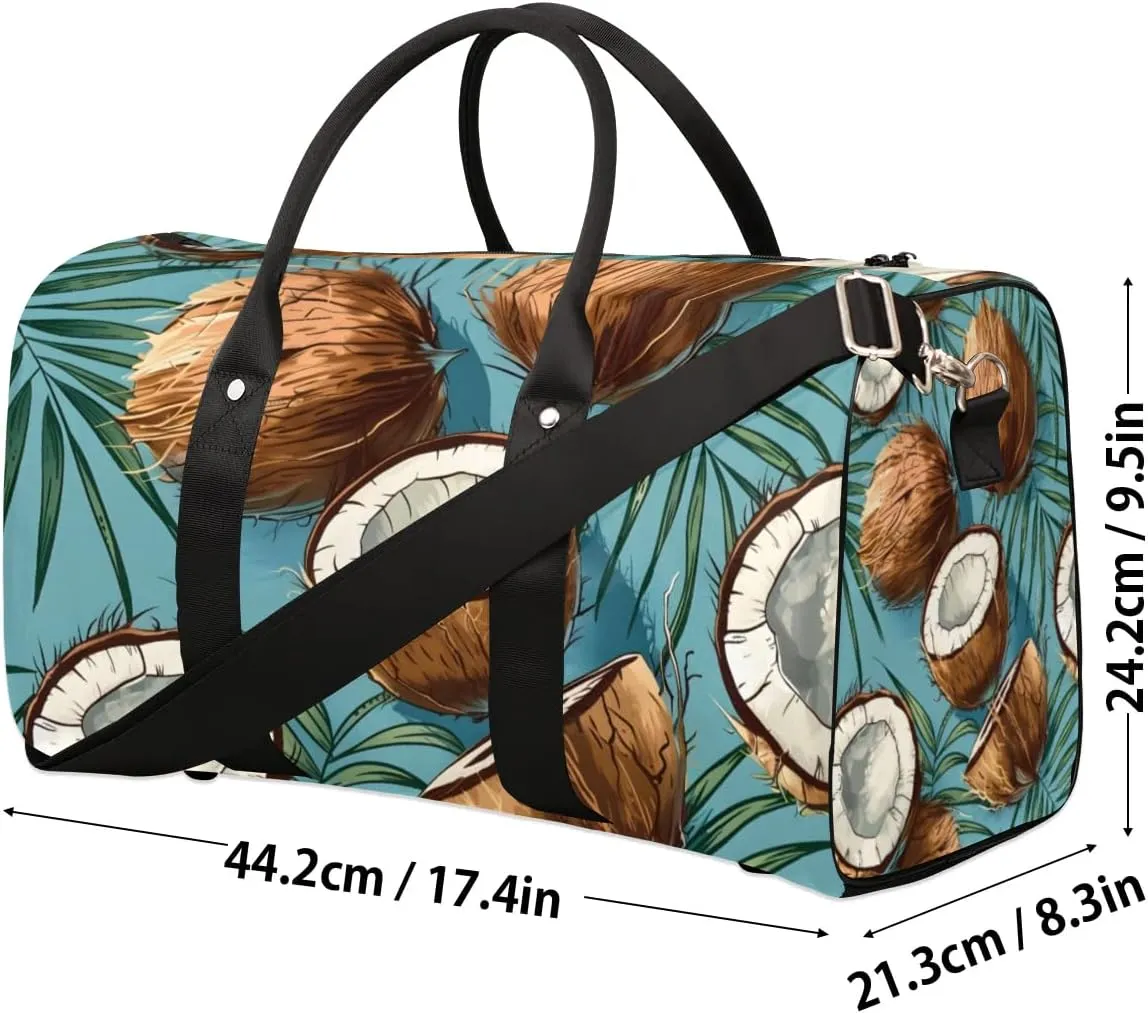 Travel Duffle Bag Coconuts Gym Bags for Men Women Travel Duffel Bags with Adjustable Shoulder Strap Carry On Weekender Bag