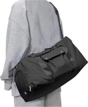 Travel Duffle Bag, Gym Bag with Shoe Compartment, Carry on Bags for Women Weekender Overnight Bag, Underseat Personal Item Bolso de Viaje - Black