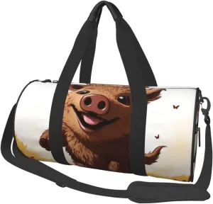 Travel Duffle Bag Jumping Boar Animation Weekender Bags For Women Large Capacity Travel Overnight Bags Foldable Carry On Tote Bags Lightweight Sport Gym Bag For Travel/Gift
