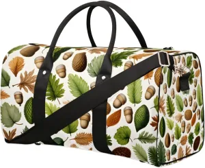Travel Duffle Bag Leaves Acorn Fruit Gym Bags for Men Women Travel Duffel Bags with Adjustable Shoulder Strap Carry On Weekender Bag