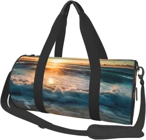 Travel Duffle Bag Ocean Sunrise Weekender Bags For Women Large Capacity Travel Overnight Bags Foldable Carry On Tote Bags Lightweight Sport Gym Bag For Travel/Gift