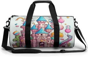 Travel Duffle Bag Peach Castle Pictures Weekender Bags for Women Large Capacity Travel Overnight Bags Foldable Carry On Tote Bags Lightweight Sport Gym Bag For Travel/Gift