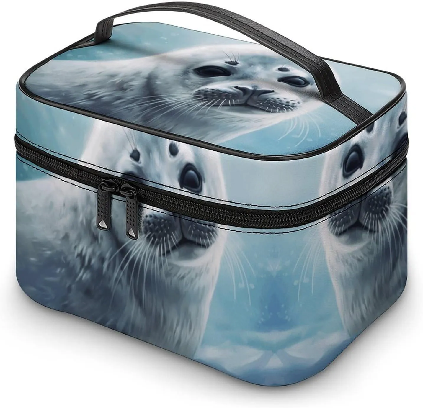 Travel Toiletry Bag for Women And Men,Harp Seal Painting Wallpaper Toiletry Organizer, Makeup Bag Travel Organizer for Shampoo,Toiletries