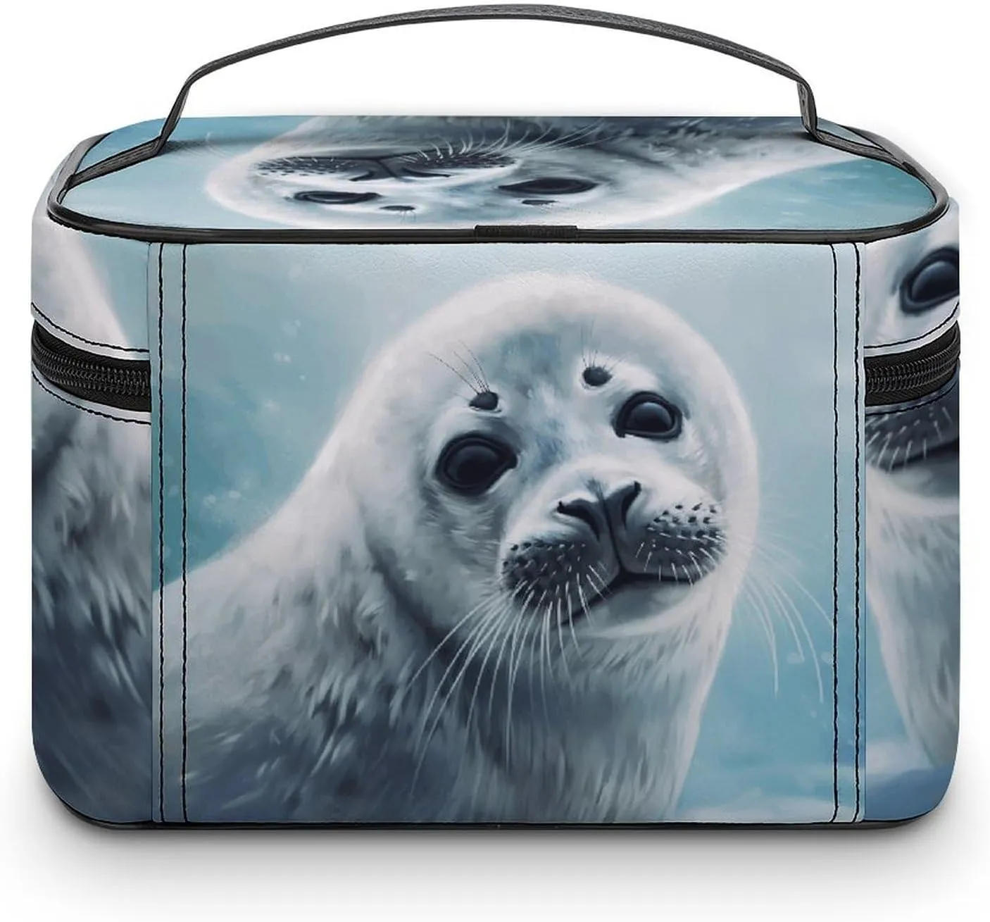 Travel Toiletry Bag for Women And Men,Harp Seal Painting Wallpaper Toiletry Organizer, Makeup Bag Travel Organizer for Shampoo,Toiletries
