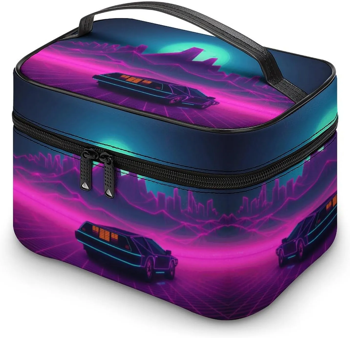 Travel Toiletry Bag for Women And Men,Retrowave Pictures Toiletry Organizer, Makeup Bag Travel Organizer for Shampoo,Toiletries