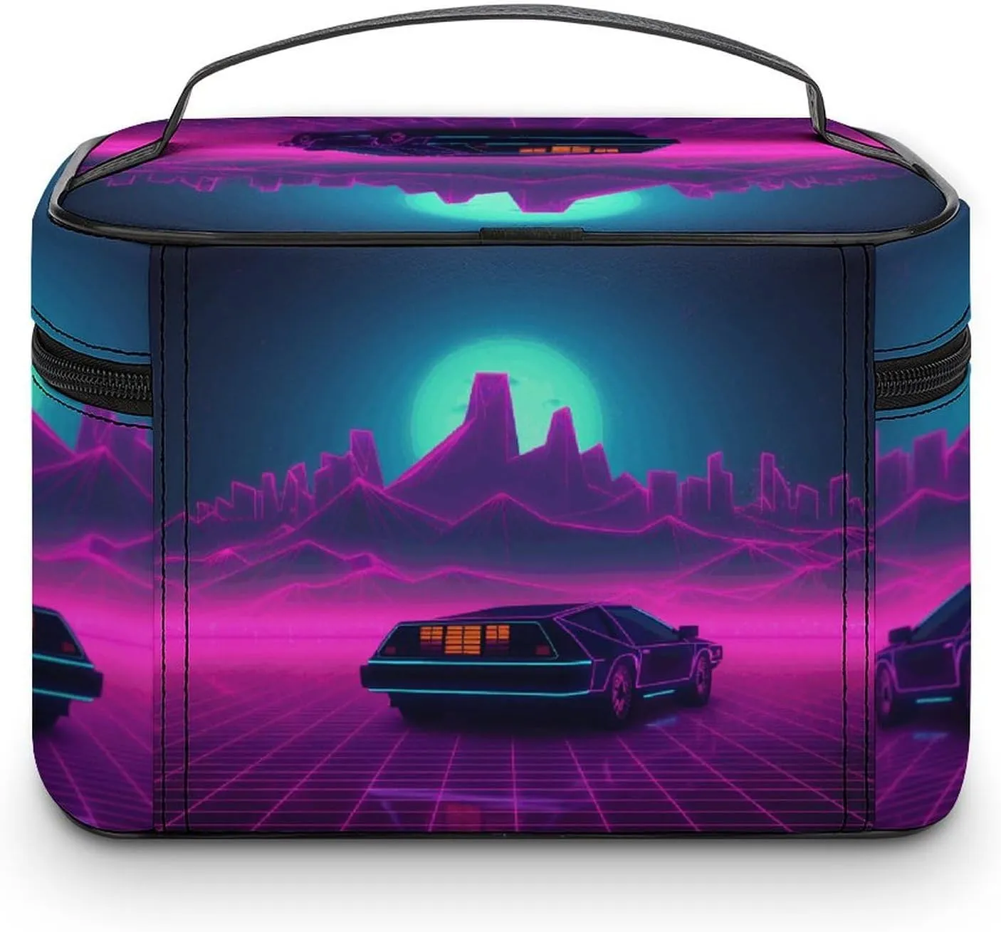 Travel Toiletry Bag for Women And Men,Retrowave Pictures Toiletry Organizer, Makeup Bag Travel Organizer for Shampoo,Toiletries