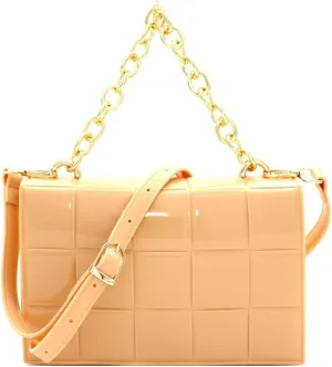 Trendeology Chain Accent Woven Effect Jelly 2-Way Shoulder Bag Crossbody