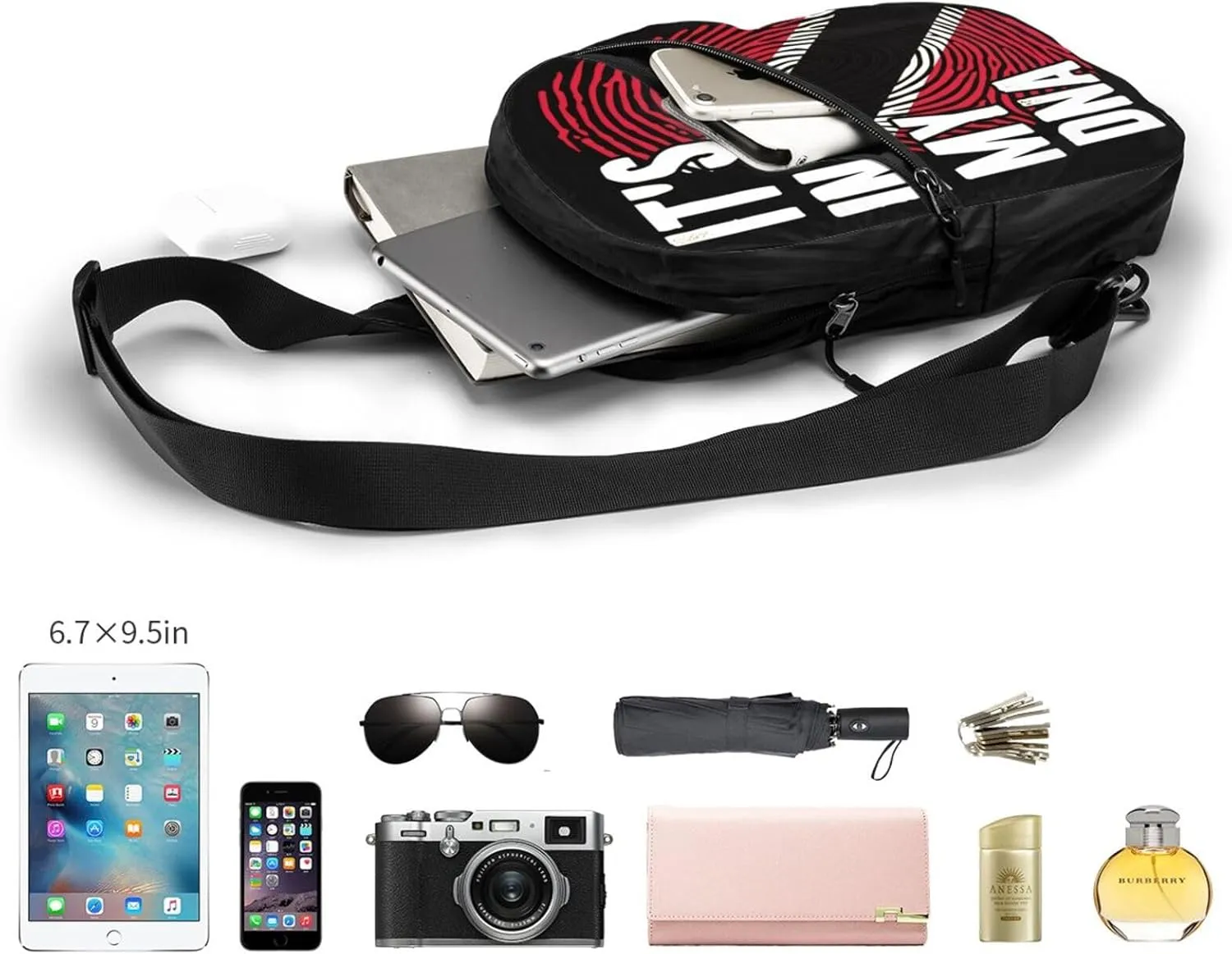 Trinidad and Tobago It's in My Packable Crossbody Bag Portable Sling Bags Foldable Travel Daypack Reusable Sports Shoulder Backpack Diagonally Chest Bag for Workout