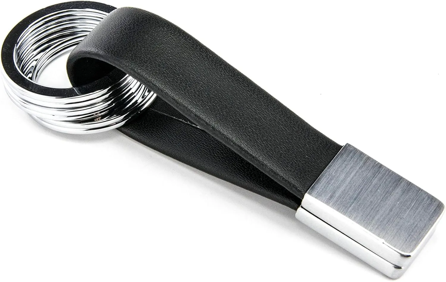 Troika Twister Black Leather Keyring (KRG649LE)