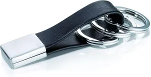 Troika Twister Black Leather Keyring (KRG649LE)