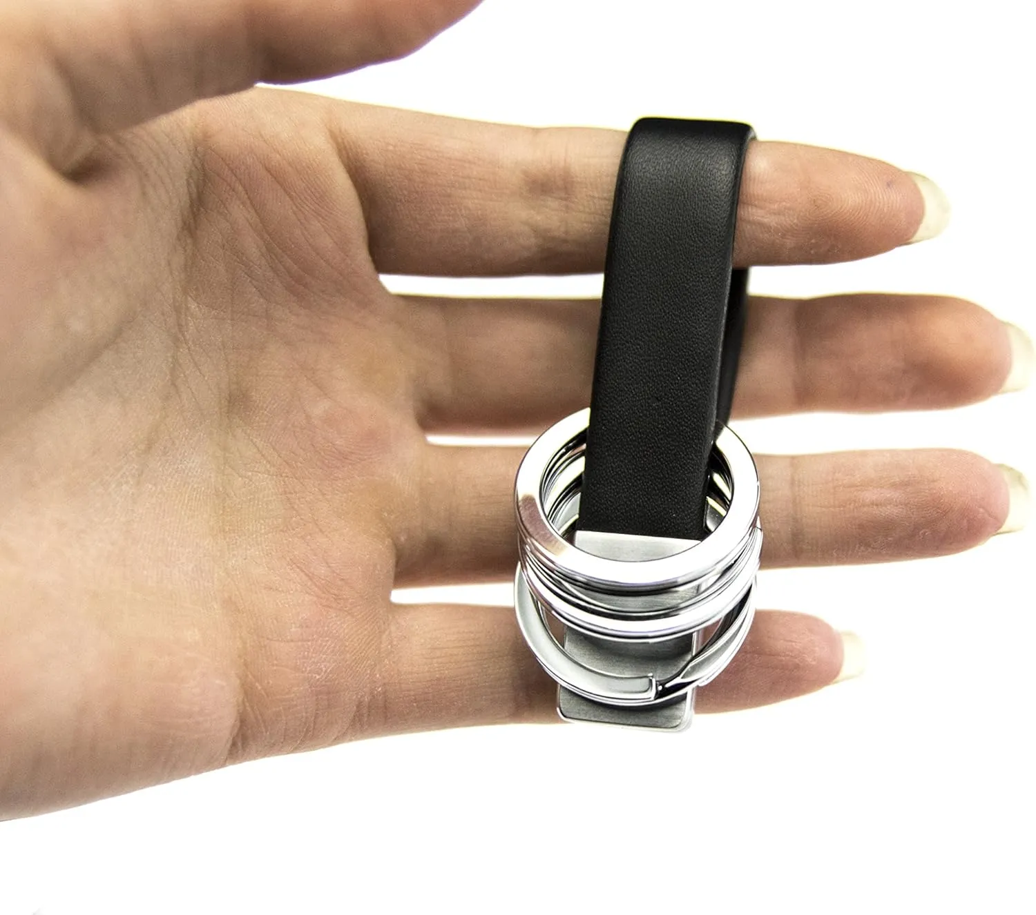 Troika Twister Black Leather Keyring (KRG649LE)