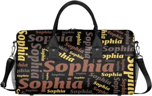 TropicalLife Personalized Duffel Bag Custom Name Sport Gym Bag Duffle Dance Bag Weekender Bags for Women Black