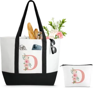 TRSODD Mothers Day Gifts for Mom Large Tote Bag and Makeup Bag Birthday Gifts for Women Wife Grandma Daughter Sister Friends Bridesmaid D