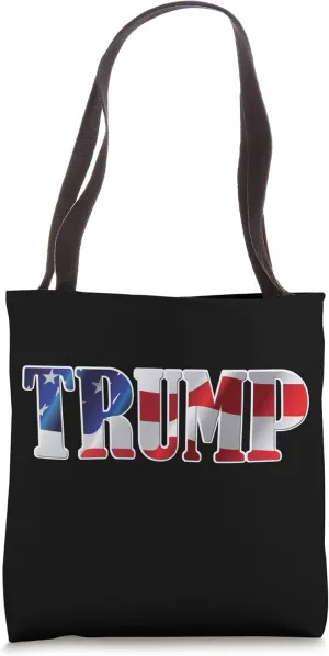Trump American Flag Graphic Trump Supporter Re-election 2024 Tote Bag