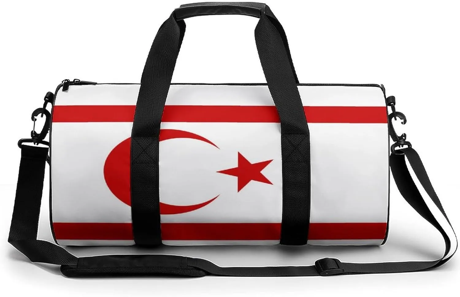 Turkish Republic Northern Cyprus Flag Gym Bag for Girls Boys Sports Duffel with Wet Pocket Travel Weekender