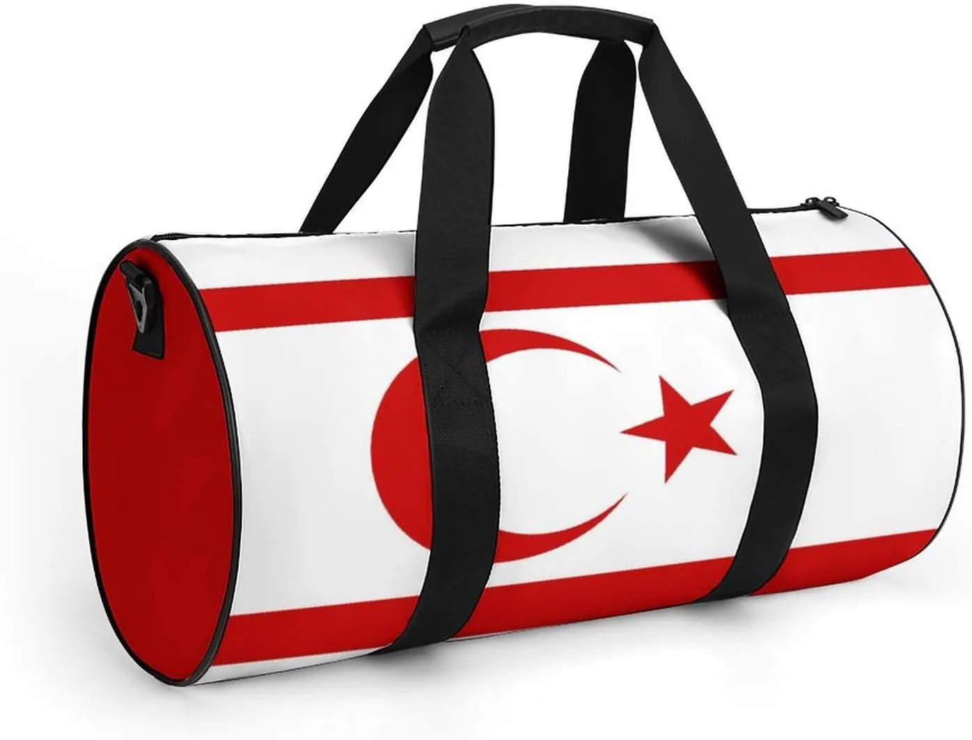 Turkish Republic Northern Cyprus Flag Gym Bag for Girls Boys Sports Duffel with Wet Pocket Travel Weekender