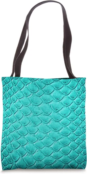 Turquoise Crocodile Pattern Alligator Skin Tote Bag
