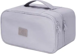 Underwear Bra Travel Bag, Double Layer Underwear Organizer Bag Bra Travel Case, Portable Socks Lingerie Accessories Packing Cubes For Women (Grey)