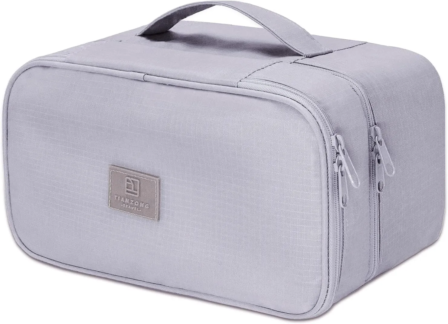 Underwear Bra Travel Bag, Double Layer Underwear Organizer Bag Bra Travel Case, Portable Socks Lingerie Accessories Packing Cubes For Women (Grey)