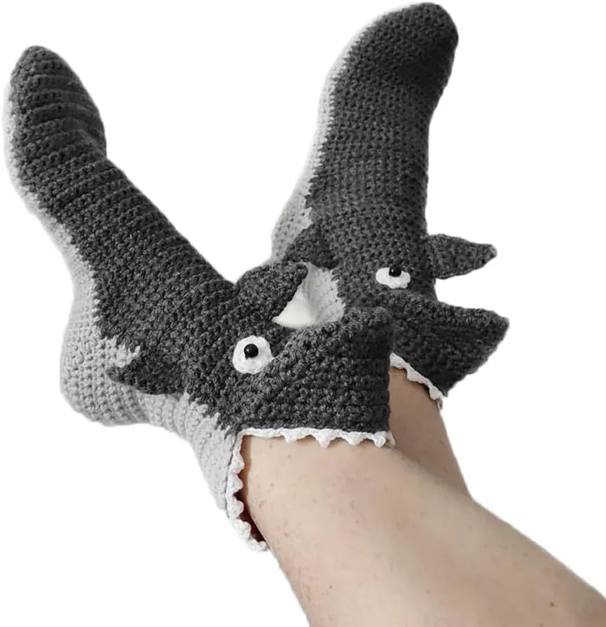 Unisex Knit Funny Animal Crocodile Socks Novelty Shark Crocodile Floor Socks Wool Winter Warm Thick Casual Sock