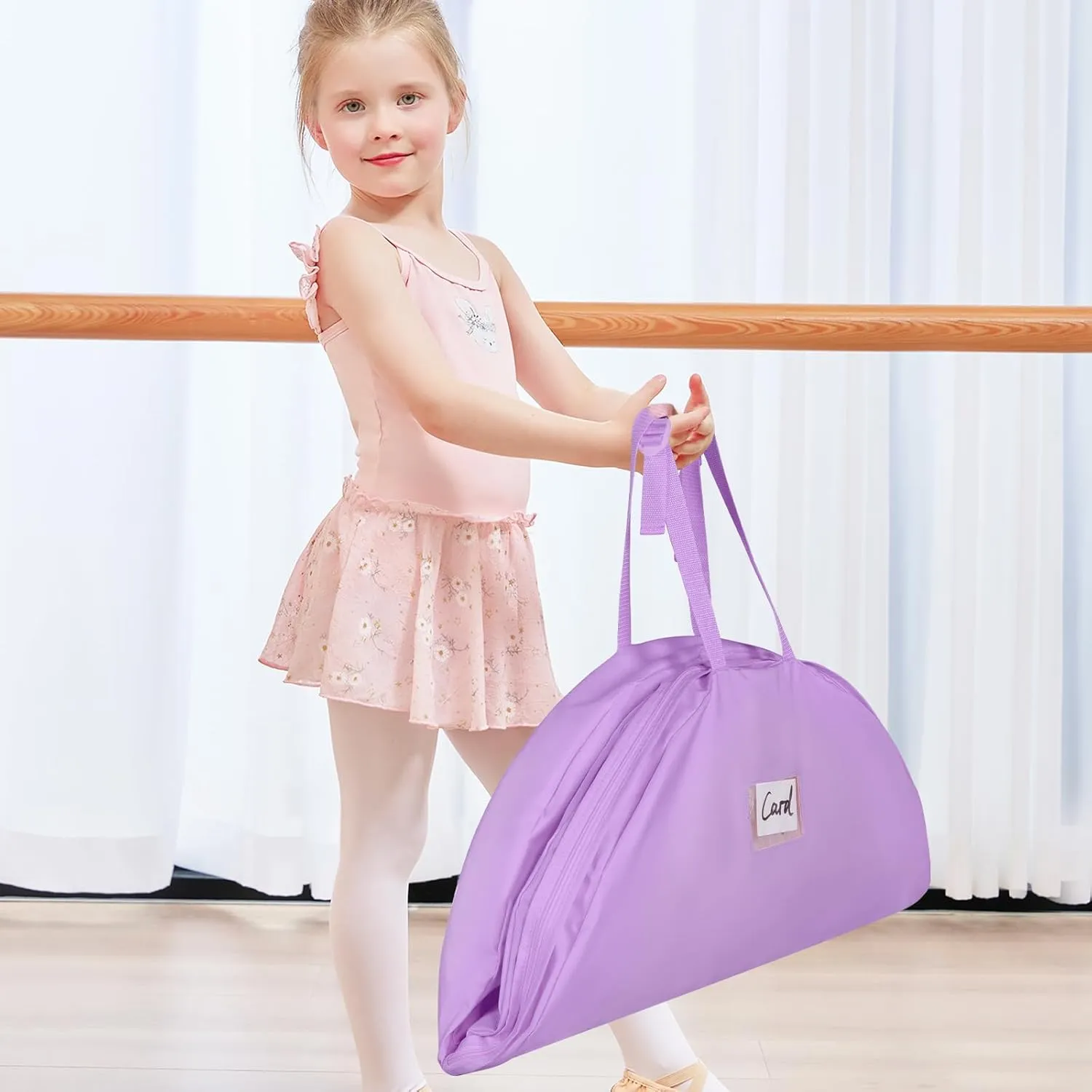 Univivi Tutu Dress Garment Bag, 30 Inch Dance Clothes Bag for Hanging Clothes, Girls Cheer Uniform Bag with Inner Buckle Strap and Handle Strap - Purple
