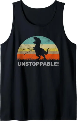Unstoppable T Rex With Trash Grabber Pickup Tool Funny Tank Top