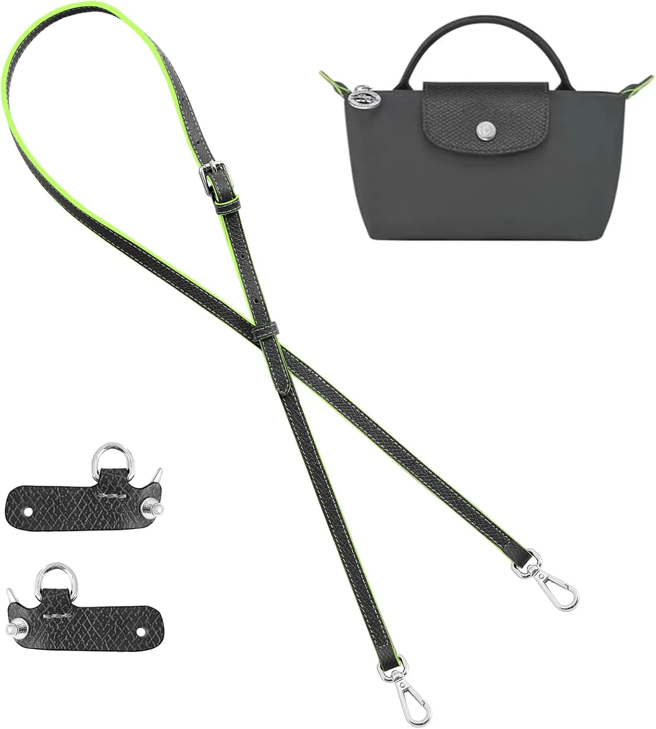 Upgraded Leather Purse Straps for Longchamp Mini Bag Conversion Kit, Bag Shoulder Strap Replacement Crossbody