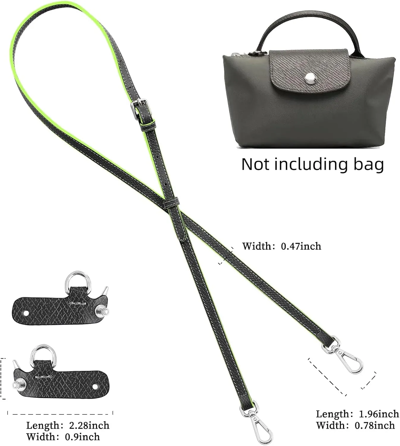 Upgraded Leather Purse Straps for Longchamp Mini Bag Conversion Kit, Bag Shoulder Strap Replacement Crossbody