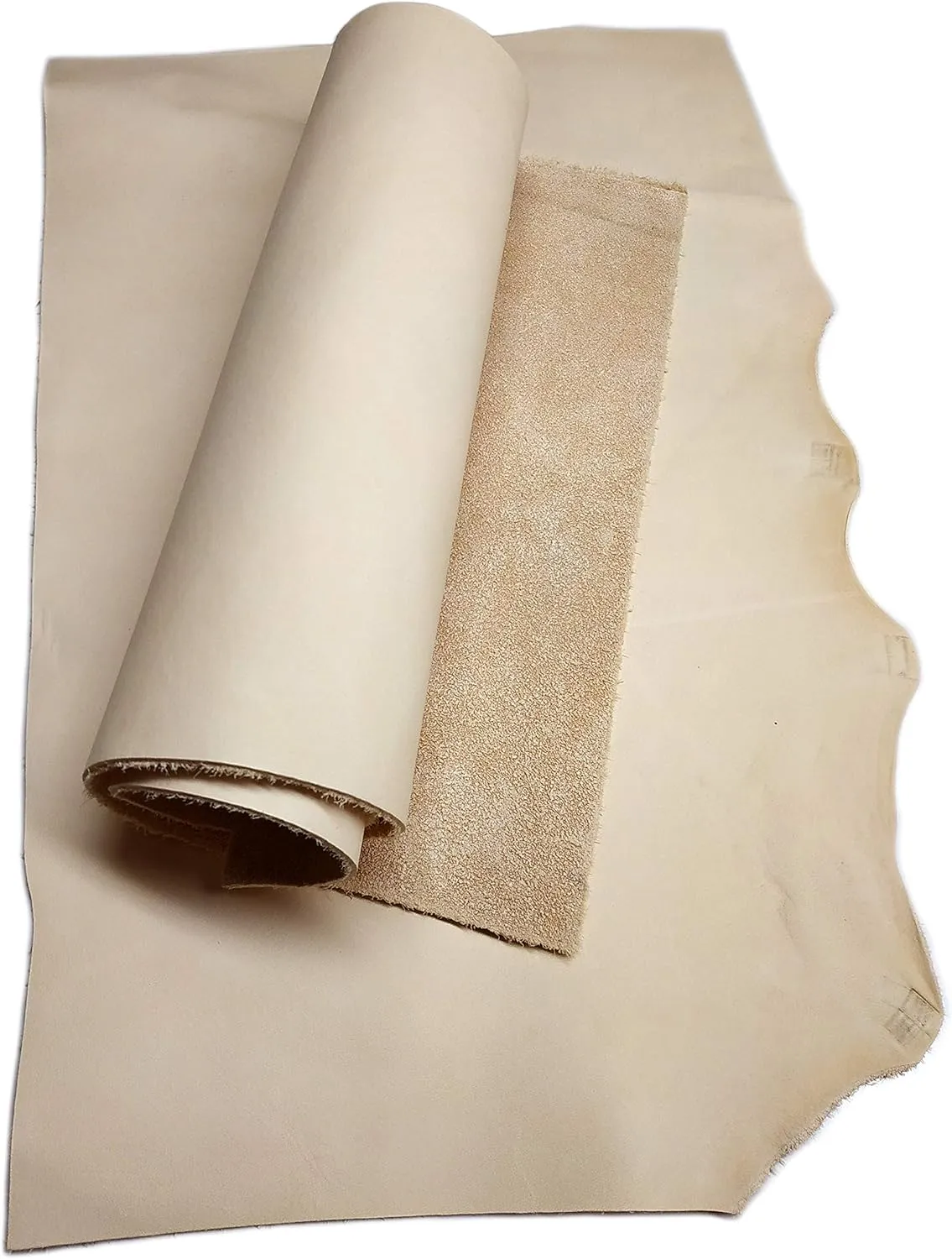 Upon Leather - Veg Tan Leather Pieces 3-4 Sq Feet - 1 LB large pieces and medium scraps | Medium weight 1.5-2.5 mm thick | Full Grain for Crafts & Workshop | Easy to tool carve paint dye stamp or mold