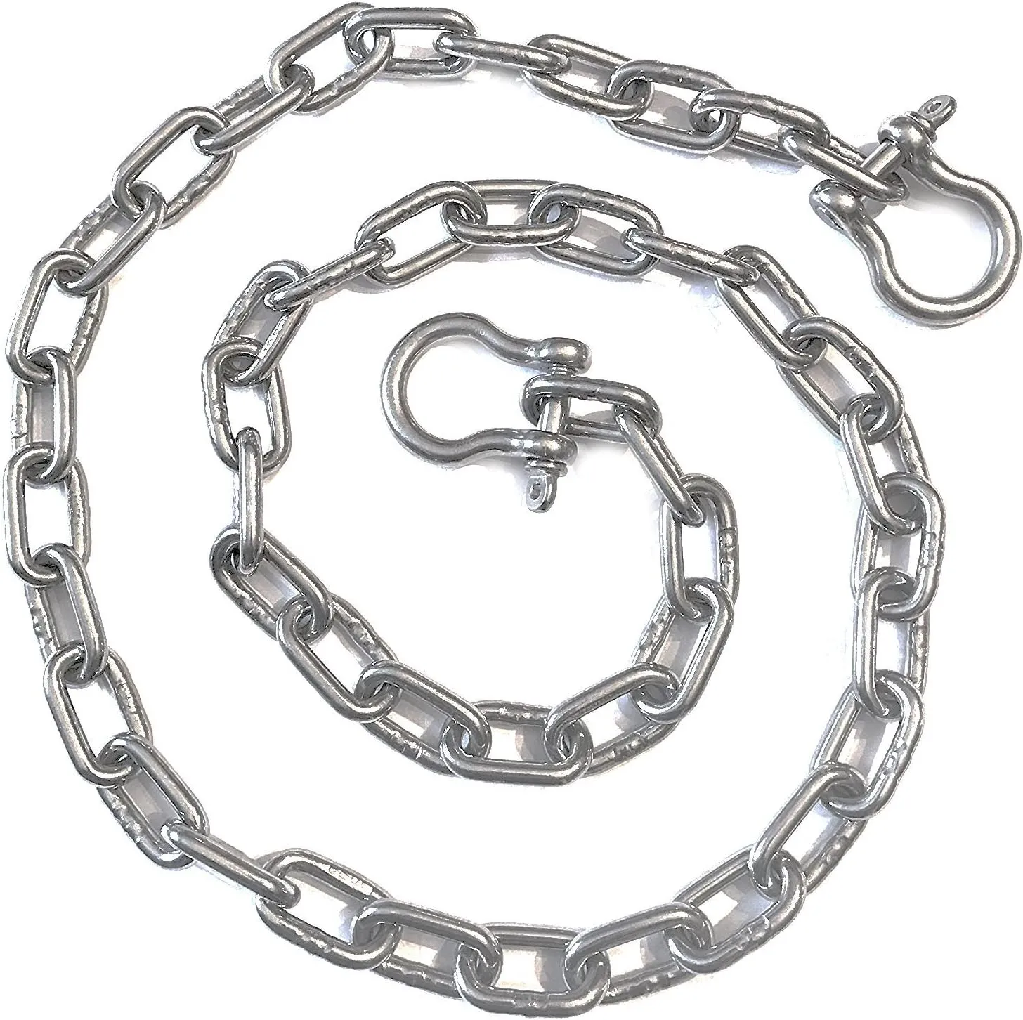 US Stainless Stainless Steel 316 Anchor Chain 1/4" (7mm) by 4' Long Shackles
