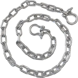 US Stainless Stainless Steel 316 Anchor Chain 1/4" (7mm) by 4' Long Shackles